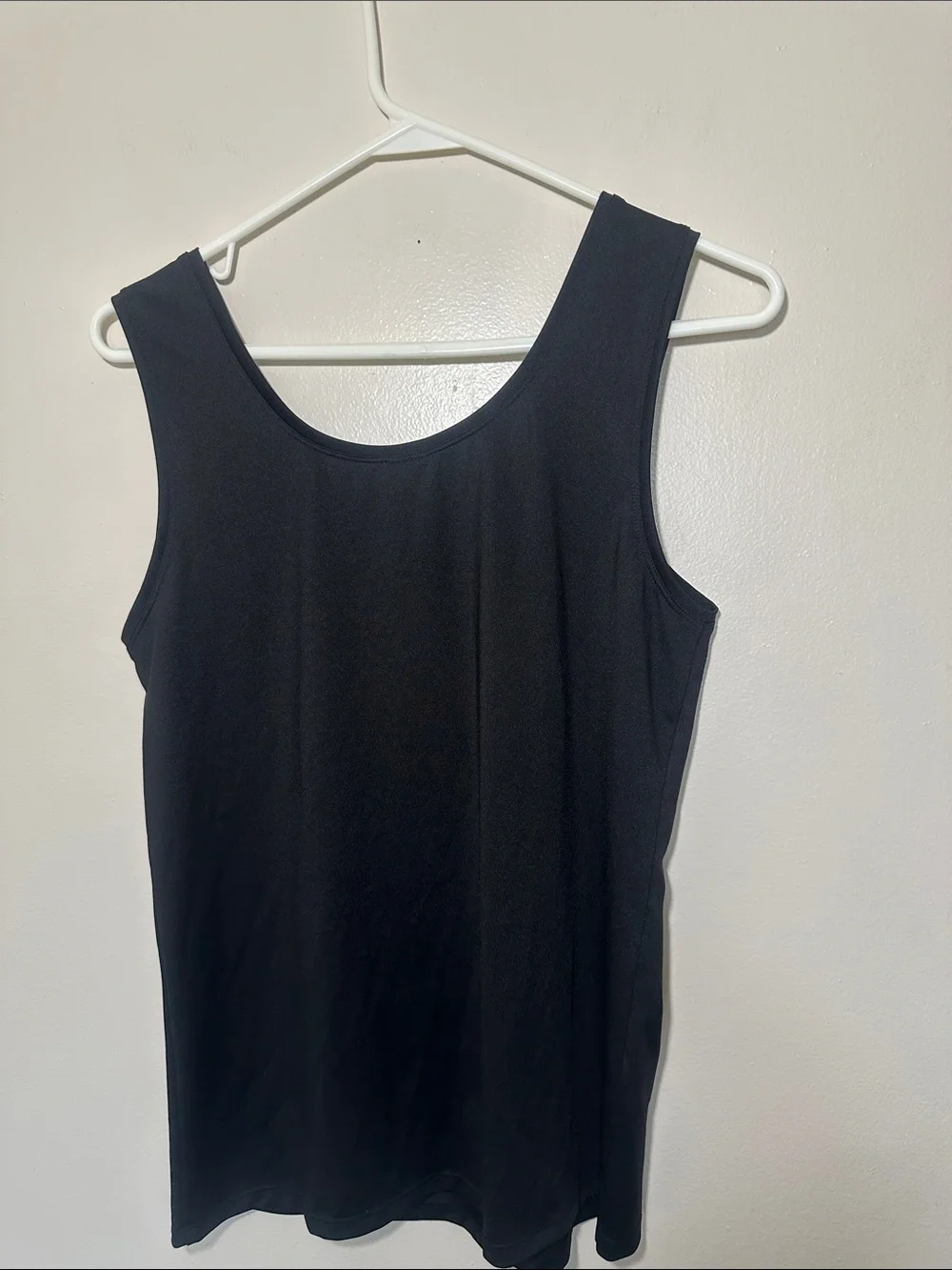 Cabernet Black Tank with Gold-Tone Beaded Square Neckline